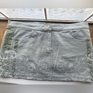 Roberto Cavalli  Embroidered Velvet Silk micro mini  Skirt, Size M